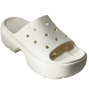 Crocs Stomp Slide Chalk White Platform Sandals Women's Size/10